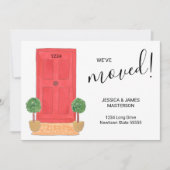 住所引っ越しました赤ドア水色の変更 案内状 (正面)