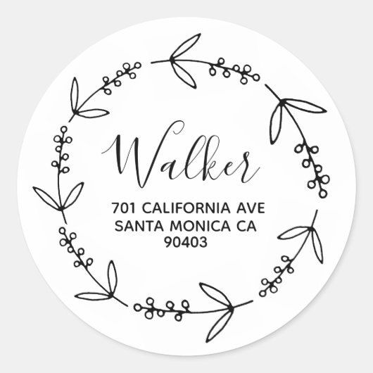 住所申告 ラウンドシール (正面)