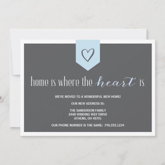 住所発表の変更 案内状 (正面)