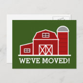 住所移動はがきの赤い納屋のファーム変更 ポストカード (正面/裏面)