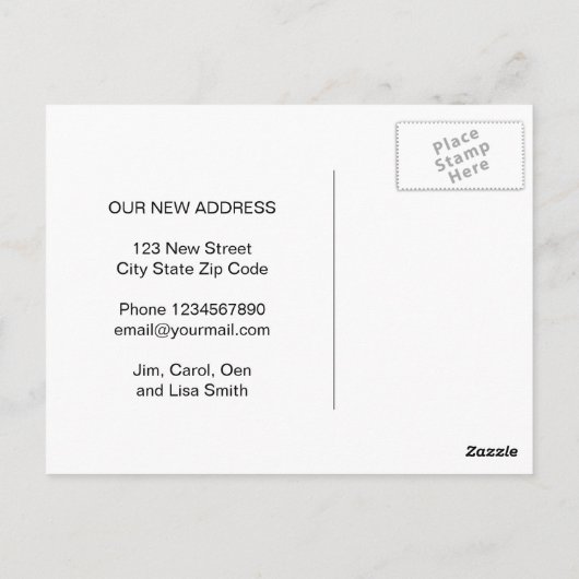 住所移動はがきの赤い納屋のファーム変更 ポストカード (裏面)