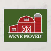 住所移動はがきの赤い納屋のファーム変更 ポストカード (正面)