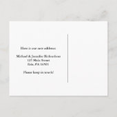 住所素朴の変更の茶色の木と甘い鳥 案内ポストカード (裏面)