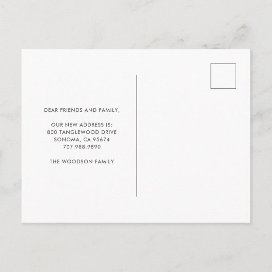 住所素朴の移動告知の変更をネスト 案内ポストカード (裏面)