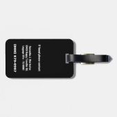 住所詳細との派手で黒いフクロウのデザイン ラゲッジタグ (裏面横)