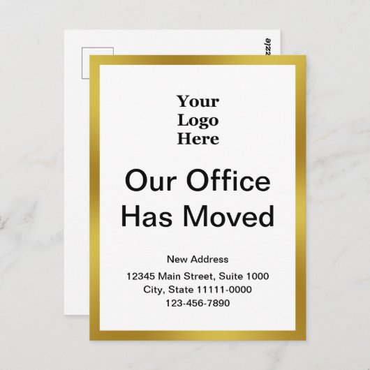 住所金ゴールド及び白テンプレートの変更 ポストカード (正面/裏面)