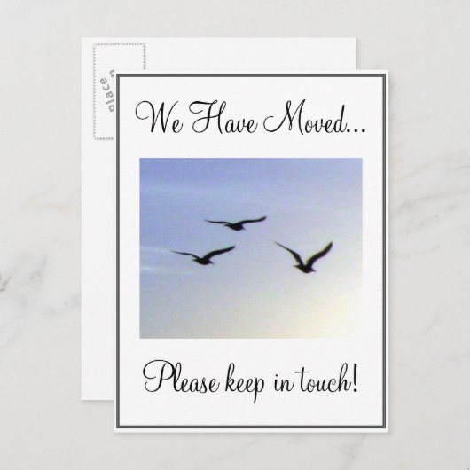 住所飛んでいるはがきの変更 案内ポストカード (正面/裏面)