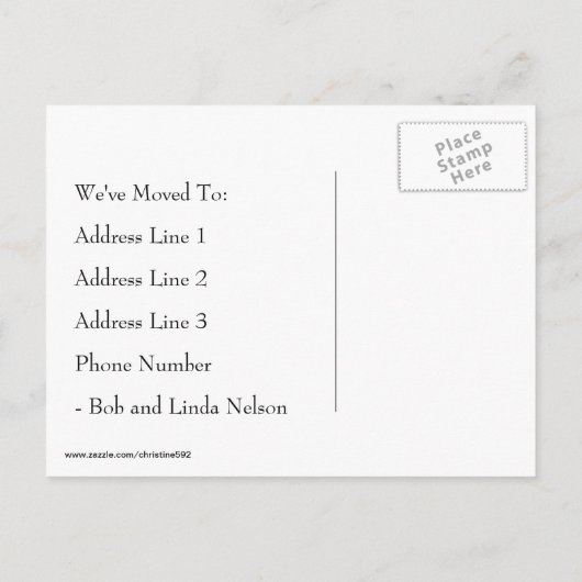 住所飛んでいるはがきの変更 案内ポストカード (裏面)