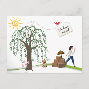 住所2はがきの滑稽な変更 案内ポストカード