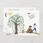 住所2はがきの滑稽な変更 案内ポストカード (正面/裏面)