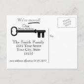 住所2はがきの滑稽な変更 案内ポストカード (裏面)