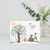 住所2はがきの滑稽な変更 案内ポストカード (スタンド正面)