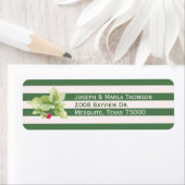 住所 シールとホリストライプー・クリスマス ラベル (インサイチュ)