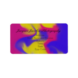 住所 シールとレトロ絞り染めスタイルの背景 ラベル