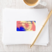 住所 シールとレトロ絞り染めスタイルの背景 ラベル (インサイチュ)