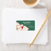 住所 シールとヴィンテージ水色レット ラベル (インサイチュ)