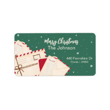 住所 シールとヴィンテージ水色レット