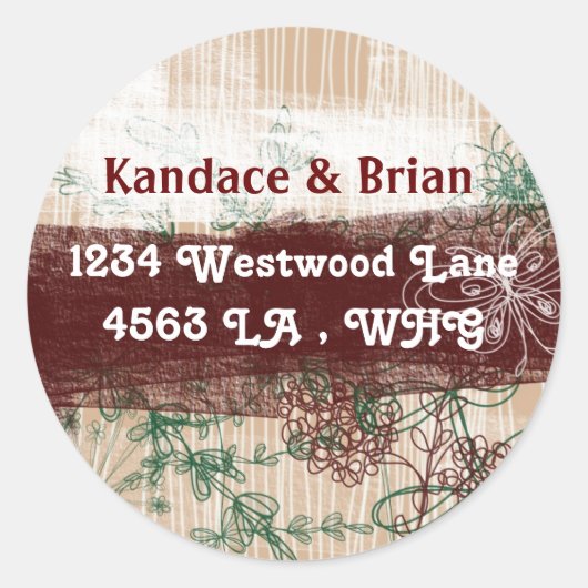 住所 シールの花 ラウンドシール (正面)