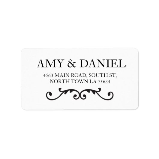 住所 シールエレガントステッカースクリプトスクロール ラベル (正面)