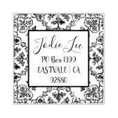 住所 シールカスタムダマスクデザイン ラバースタンプ (インプリント)