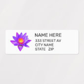 住所 シールカスタムロータスフラワーオンホワイト ラベル (デザイン2)