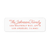 住所 シールシンプルコーラルレッド ラベル (正面)