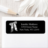 住所 シールシンプルシルバーボウforウェディング ラベル (インサイチュ)