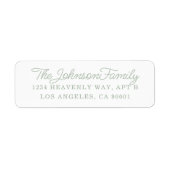 住所 シールシンプルセージグリーン ラベル (正面)