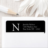 住所 シールシンプルモノグラムNモダンデザイン ラベル (インサイチュ)