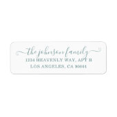 住所 シールシンプル石板ブルーオンホワイト ラベル (正面)