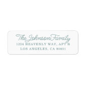 住所 シールシンプル石板ブルーオンホワイト ラベル (正面)