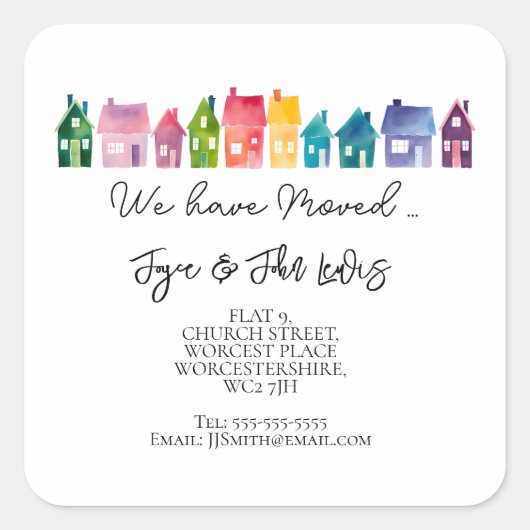 住所 シールシールの変更 スクエアシール (正面)