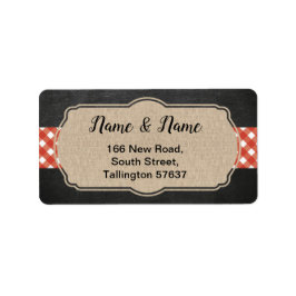 住所 シールレッドジンガムI do BBQ Burlap 結婚's ラベル