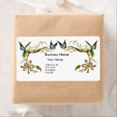 住所 シールヴィンテージレトロ蝶フローラ ラベル (インサイチュ)