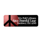 住所 シール平和サイン赤カスタマイズ黒 ラベル (正面)