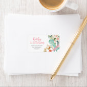 住所 シール恐竜の茶のパーティー推測ベビーシャワー ラベル (インサイチュ)