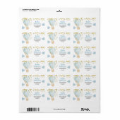 住所 シール熱気球動物のベビーシャワー ラベル (フルシート)