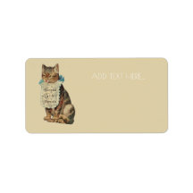 住所 シール猫ヴィンテージ