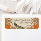 住所 シール – オレンジヴィンテージピーコック&エッチング (インサイチュ)