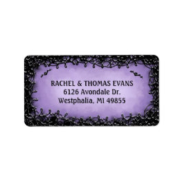 住所 シール – ハロウィンパープル(ブラック付縁ど) 