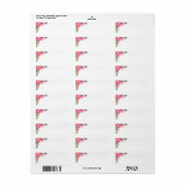 住所 シール – ピンク色の花 (フルシート)