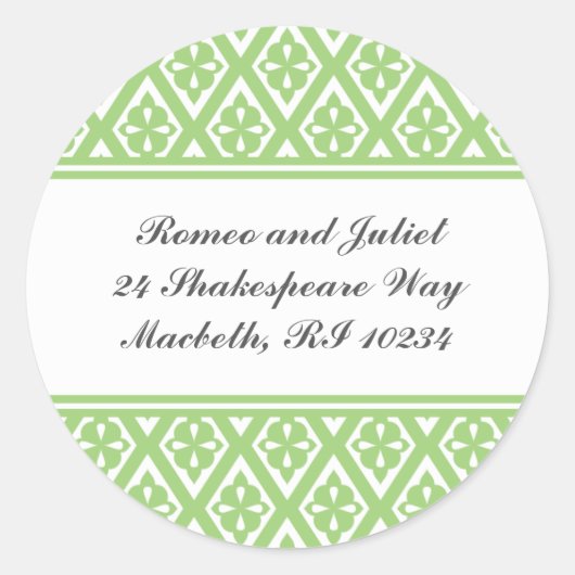 住所 シール（中世クロスパターン） ラウンドシール (正面)