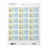 住所 シール/水彩と花 ラベル (フルシート)