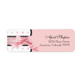 住所 シール – 赤ちゃんフランスのシャワーの弓とドット (正面)