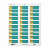 住所 シール--金ゴールド旋回とティール（緑がかった色） ラベル (フルシート)