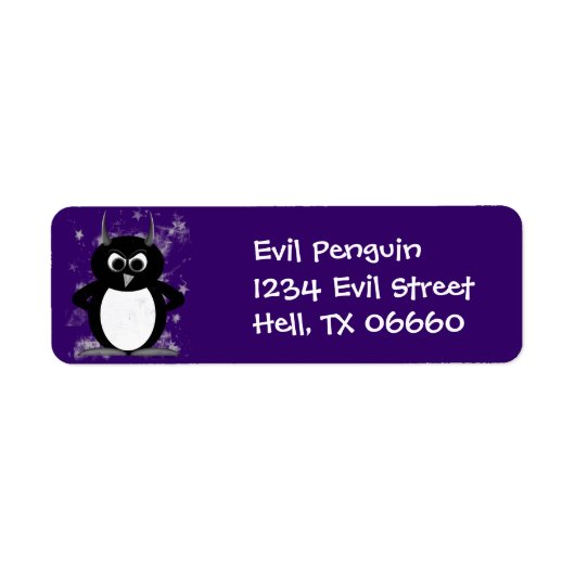 住所 シール- Evil Penguin ラベル (正面)