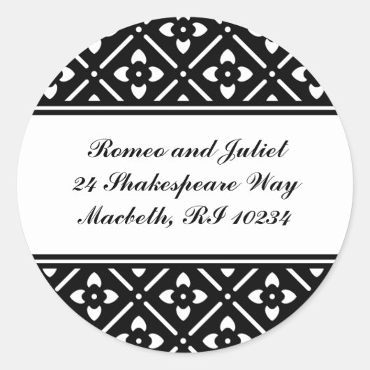 住所 シール（Lotus Square Pattern付き） ラウンドシール (正面)