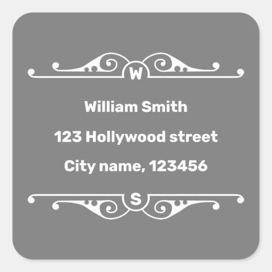 住所 スクエアシール (正面)