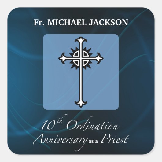 住職の10周年記念にパーソナライズ スクエアシール (正面)