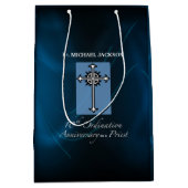 住職の10周年記念にパーソナライズ ミディアムペーパーバッグ (正面)